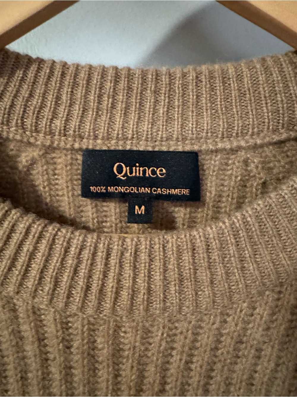 Quince Camel Ribbed Crewneck Sweater - Picture 3 of 5